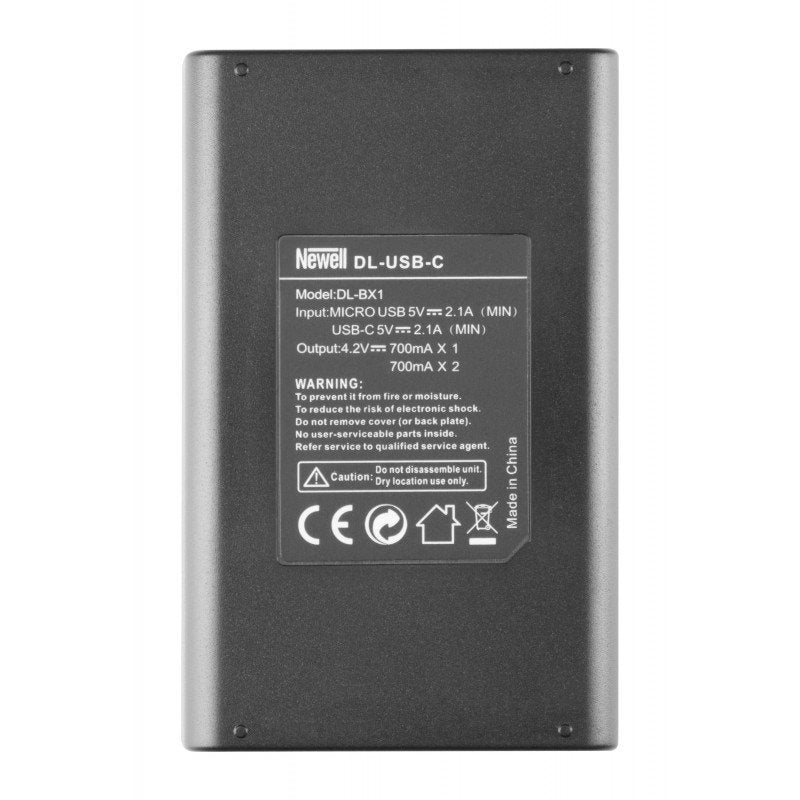 Set 1x Newell DL-USB-C charger and 2x NP-BX1 batteries for Sony