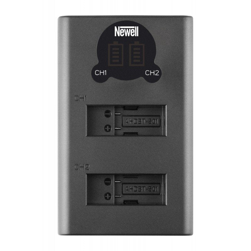 Set 1x Newell DL-USB-C charger and 2x SPJB1B batteries for GoPro Hero 8