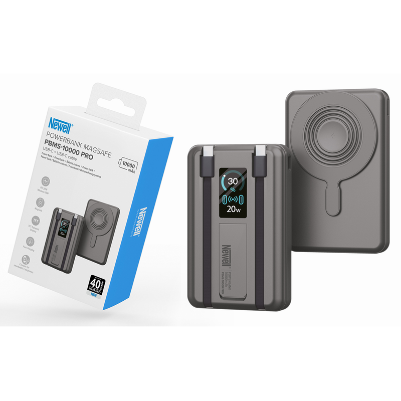 Newell MS-10000 Pro MagSafe Power Bank 10000 mAh USB-C+USB-C – Grey