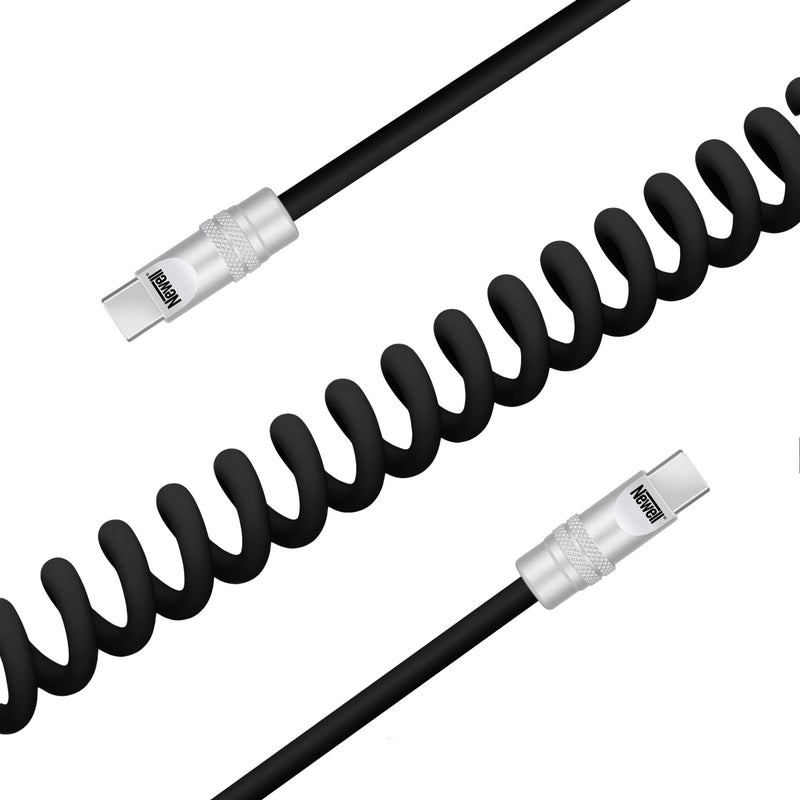 Newell USB-C - USB-C 100 W cable, 2 m, Silicone, Spiral, Black