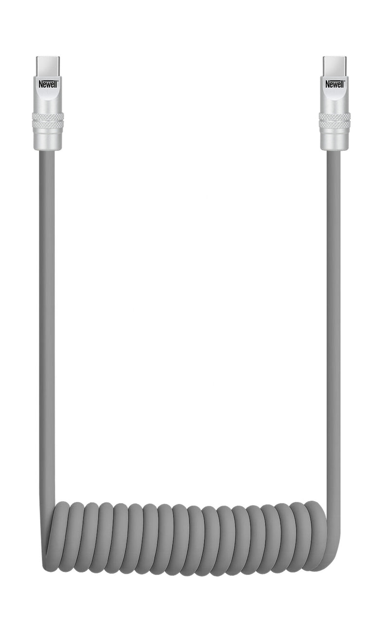 Newell USB-C - USB-C 100 W cable, 2 m, Silicone, Spiral, Grey