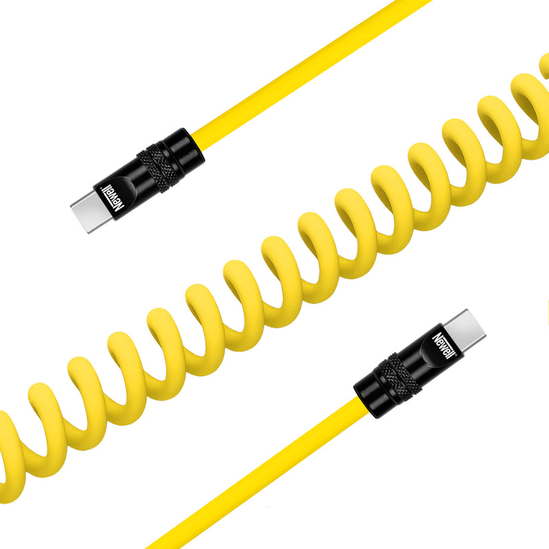 Newell USB-C - USB-C 100 W cable, 2 m, Silicone, Spiral, Yellow-Black