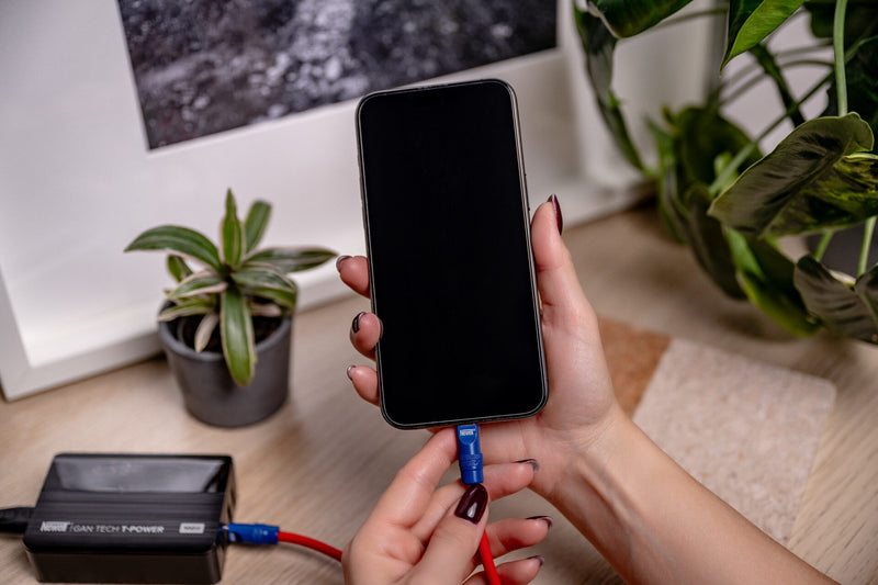 Newell USB-C - USB-C 100 W cable, 2 m, Silicone, Red-Navy Blue