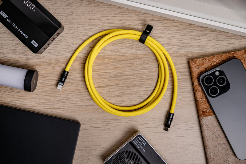 Newell USB-C - USB-C 100 W cable, 2 m, Silicone, Yellow-Black