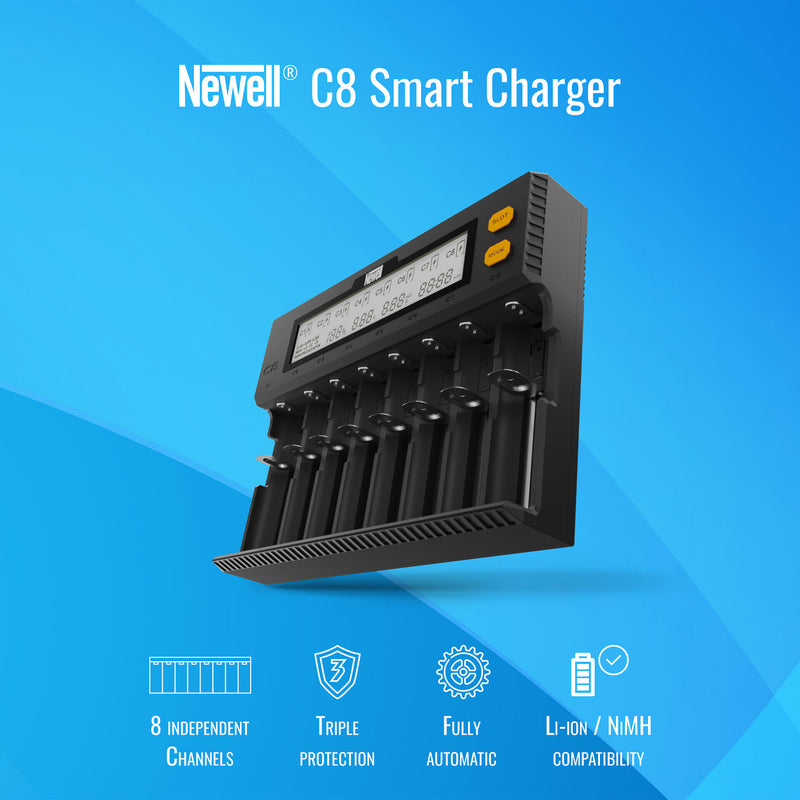 Newell Smart C8 Battery Charger for NiMH/Li-Ion Rechargeable Batteries