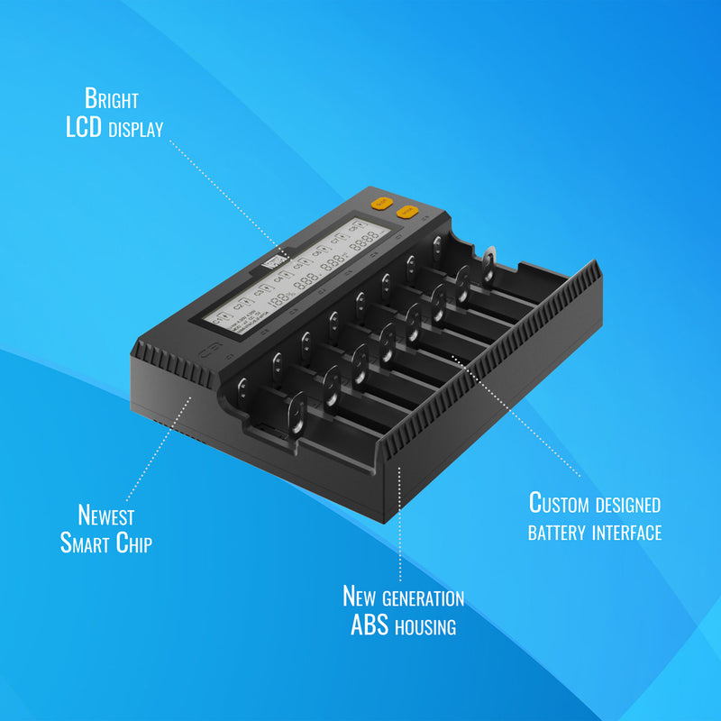 Newell Smart C8 Battery Charger for NiMH/Li-Ion Rechargeable Batteries