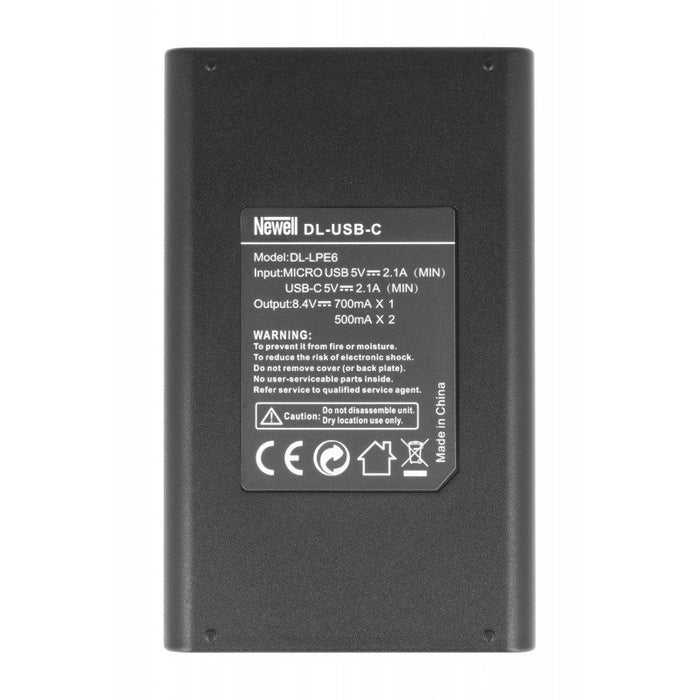 Set 1x Newell DL-USB-C charger and 1x LP-E6 battery for  Canon