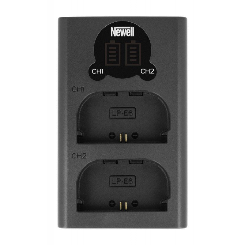 Set 1x Newell DL-USB-C charger and 2x LP-E6N batteries for Canon